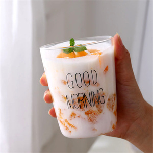 แก้วมัคแก้วน้ำเป่ามือ ปลอดสารตะกั่ว ปลอดสาร BPA ลายตัวอักษร <span class=keywords><strong>Good</strong></span> <span class=keywords><strong>Morning</strong></span> สีดำ ขาว ทอง ขายส่ง - Product Image 1