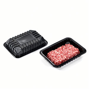 Barquettes alimentaires jetables noires à faible MOQ, tailles personnalisées, épaissies et anti-fuite pour la restauration <span class=keywords><strong>de</strong></span> fruits <span class=keywords><strong>de</strong></span> <span class=keywords><strong>mer</strong></span> en gros - Product Image 1