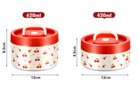 Boîte à lunch isotherme en acier inoxydable 304 à motif cerise, compatible micro-ondes, boîte bento scellée