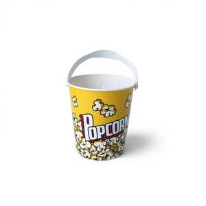 ถังใส่ป๊อปคอร์นพลาสติก Zaa ขนาด 550 มล. พร้อมหูหิ้ว ทรงกลม ผลิตจากพลาสติก PP เกรดสำหรับบรรจุอาหาร เหมาะสำหรับขนมขบเคี้ยวในโรงภาพยนตร์ - Product Image 1