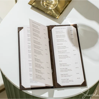 Porte-documents personnalisé en cuir PU A4 A5 avec fermeture élastique, couverture pour bouteille de vin, dossier de menu personnalisable