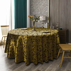 Luxury 132 Round Damask White Table Cloth For Wedding Round Polyester