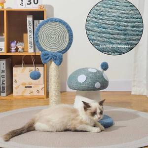 Arbre à chat en sisal personnalisable anti-chute de fibres, avec maison champignon et structure d'escalade pour petits chats, vente en gros - Product Image 5