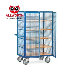 powder coating roll container logistics trolley transport carts warehouse supermarket roll cages