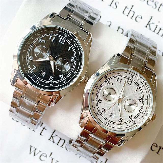 Latest Fashion Business Men's Luxury Stainless Steel Quartz Movement Glass Dial Wrist Watch Wholesale