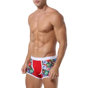 New Design Print Trunks Transparent Breathable Fabric Mens Boxer Briefs Underwear