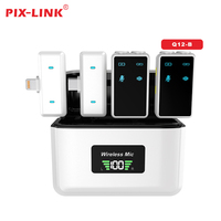 Microphone miniature PIX-LINK Q12 pour iPhone Android, microphone cravate magnétique pour enregistrement vidéo YouTube Tiktok Vlogging