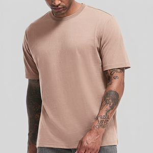 เสื้อยืดคอกลมแขนสั้นผู้ชาย พรีเมียม ผ้าฝ้าย 100% เนื้อนุ่มเรียบ สีพื้น  พร้อมสกรีนโลโก้ตามสั่ง - Product Image 1