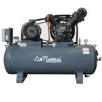 Compresor de Aire Tipo V de Alto Rendimiento, Bomba de Pistón Industrial de Servicio Pesado Lubricada con Aceite, Sistema de Motor Eléctrico para Taller