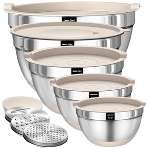 Aço inoxidável Saladeira Set Tigela De Mistura Cozinha Baking Egg-beating Cooking Salad Basin Partido Tamanho Grande - Product Image 1