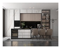 Meuble de cuisine de luxe en bois mélaminé PVC avec évier et plan de travail