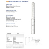 Pompe à eau submersible multi-étages automatique électrique HAOHUA 4SP 0,5 CV en acier inoxydable 220V/380V pour puits profond, câble personnalisable OEM