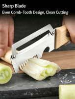 Multifunctionele handmatige groenteschiller met houten handvat, flesopener, roestvrijstalen aardappel- en appelsnijder/julienne-snijmes