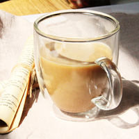 Tasse en verre à double paroi à haute teneur en borosilicate pour sachet de thé Latte Cappuccino