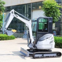 Mini-excavatrice de 3,5 tonnes avec moteur Kubota, cabine fermée, petite pelle pour usage agricole, livraison gratuite, directement de l'usine
