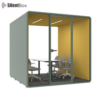 Cabine acoustique de cabine de bureau de réunion avec panneau en aluminium de verre stratifié cabine insonorisée pour réunion