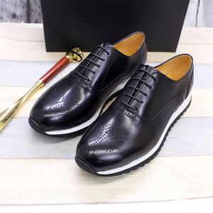 Zapatos Casuales de Cuero con Cordones para Hombre, Tallas Grandes 38-47, Zapatos para Caminar con Punta en Pico y Antideslizantes - Product Image 1