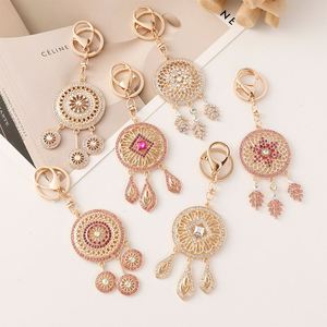 Porte-clés attrape-rêves en cristal brillant pour femme, avec strass, breloque pour sac et pendentif pour clés de voiture - Product Image 1