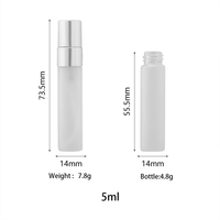 Flacon pulvérisateur vide en verre pour parfum 5ml/10ml rechargeable, brume fine, bouchon à vis mat, sérigraphié avec diffuseur à bâtonnets, 100 pièces