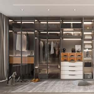 Room Puertas De Closet En Espejo Modular Glass Door Wardrobe Walk in Closet <b>Cabinet</b> <b>Wood</b> Bedroom Custom Wardrobe Closet - Product Image 3