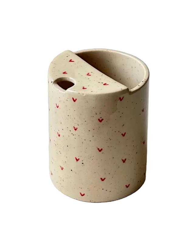 High End Heart Print Ceramic Cup