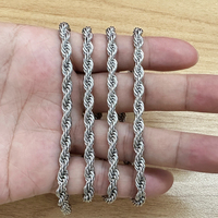 Collier long torsadé en acier inoxydable 304 de 5 mm d'épaisseur, 82 cm, résistant à l'eau et inaltérable, pour femme