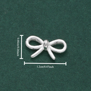 Bow Pendants and <b>Charms</b> Alloy <b>Silver</b> Plated for Bracelet Jewelry Making - Product Image 5