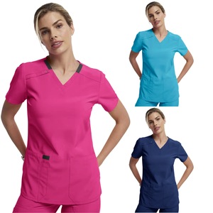 Women's Scrub Tops Short Sleeve V-Neck Moisture Wicking Hospital Uniforms For Nurses And Dentists - Product Image 1