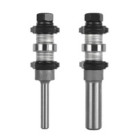 Fresa de arco de doble filo para carpintería, cortador de redondeo ajustable, fresa semicircular con rodamiento para recortar bordes y huecos