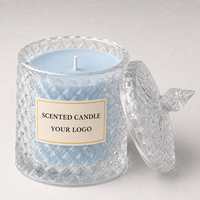 Bougie parfumée artisanale en cire de soja, motif cristal diamant, pot en verre, écologique, aromathérapie, pour les fêtes, Diwali, personnalisable