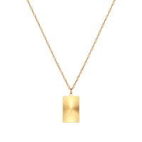 Collier personnalisé en acier inoxydable avec pendentif en forme de cœur carré à motif papillon, tendance, coupe princesse, fleur, chaîne à maillons, unisexe, sans pendentif principal