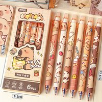 Stylo gel effaçable Capybara de dessin animé mignon Offre Spéciale avec encre effaçable à pointe de 0.5mm pour fournitures scolaires pour enfants