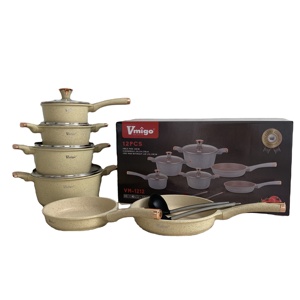 VMIGO Padella <span class=keywords><strong>in</strong></span> <span class=keywords><strong>Pietra</strong></span> per Friggere, Antiaderente, Pentola per Latte e Zuppa, <span class=keywords><strong>Set</strong></span> di Pentole per Uso Domestico, Compatibile con Piani a Induzione - Product Image 1
