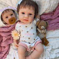 Poupées Reborn en Silicone pour Filles, 18 pouces, LouLou avec Cheveux et Détails de Texture, Prêtes à l'Utilisation (avec fonction de bain), Poupée Anatomiquement Correcte, Cadeau Idéal