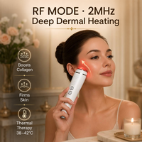 Masseur facial électrique, masseur pour le cou, appareil de raffermissement du visage, soin de la peau, machine à effet lumineux, appareil de lifting du visage chaud et froid avec 6 modes
