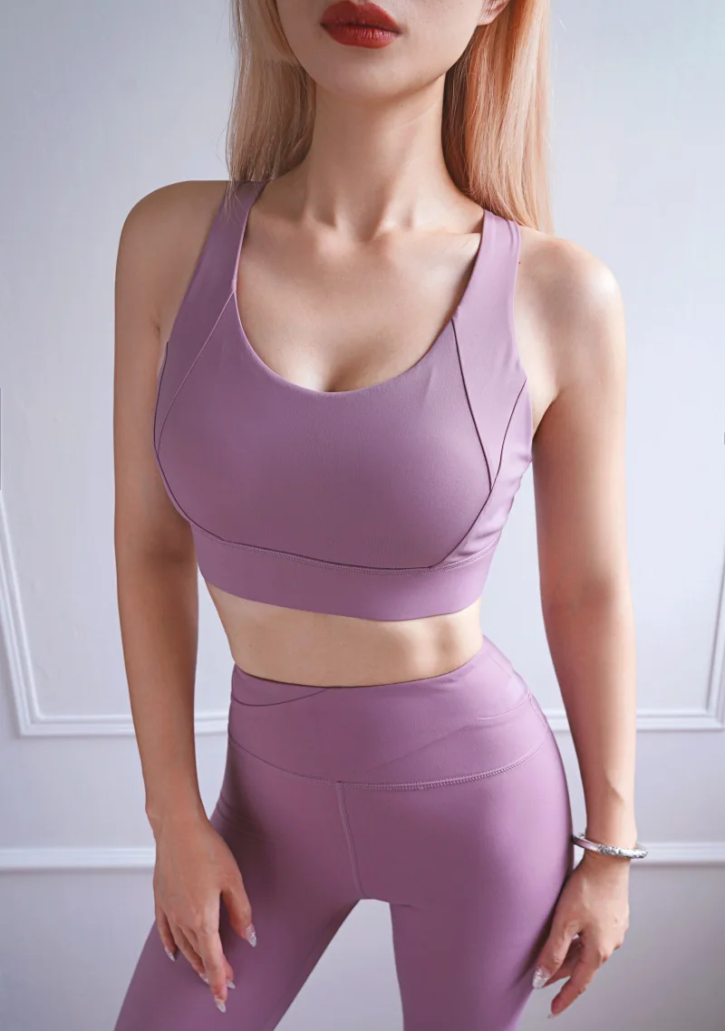 Customized LOGO sports solid color underwear yoga bra cross beauty back fitness ladies hot selling sports bra OEM