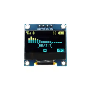 0.96英寸OLED模块12864 128x64黄色蓝色SSD1306驱动程序I2C IIC串行自发光显示板兼容Arduino