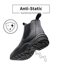 JM008 - Bottes de sécurité anti-perforation à enfiler, prix usine, populaires en Irlande, en cuir lisse, pour le travail