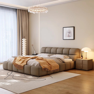 <span class=keywords><strong>Letto</strong></span> in Pelle Minimalista, Lusso Leggero, Moderno e Semplice, <span class=keywords><strong>Letto</strong></span> a Nuvola, per Camera da <span class=keywords><strong>Letto</strong></span> <span class=keywords><strong>Matrimoniale</strong></span>, Stile Crema, <span class=keywords><strong>Letto</strong></span> <span class=keywords><strong>Matrimoniale</strong></span> King Size - Product Image 4