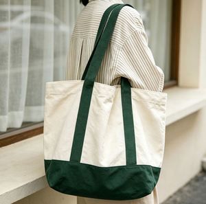 Reusable Organic Natural Cotton <b>Canvas</b> Tote <b>Bag</b> With Pocket Reusable Grocery Shopping Cloth <b>Bag</b> - Product Image 1