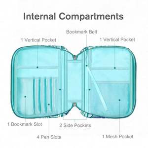 Muestra Gratuita de Regalos de Arte Cristiano, Funda Clásica para Biblia para Mujer, Estuche para Transportar la Biblia, Funda Protectora para Libro Bíblico con Bolsillo con Cremallera - Product Image 3