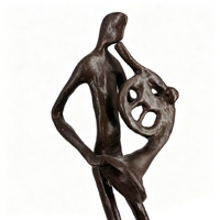 Statue de Musicien de Septette Jazz Moderne en Bronze, Sculpture Abstraite de Tubaiste, Décoration de Luxe Faite à la Main pour la Maison