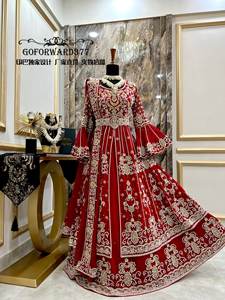 2026 Hui Princess Embroidered Crystal Anti Static Wedding Dress Ba Suit Sari High End Custom China <strong>Lengha</strong> Luxury - Product Image 6