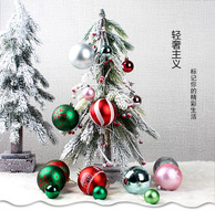 Ensemble de 44 boules de Noël décoratives en plastique peintes, 3 cm et 6 cm, pour décorations de fête et suspendues à l'arbre de Noël