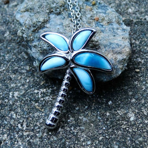 Factory Gem <b>Custom</b> Design Genuine Larimar Gem Good Jewelry <b>Websites</b> Blue Gemstone Jewelry Pendant - Product Image 2