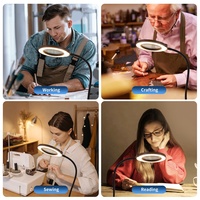Clip-on Modern DC Touch Control 5 Color Modes 5-Level Dimmable USB Powered Flexible Reading Magnifying Table Light