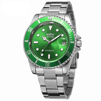 Jam Tangan Pria Baru Jam Tangan Tali Baja Tahan Karat Dial Besar Penunjuk Bercahaya Jam Tangan Mekanis Otomatis