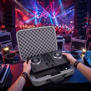 Étui de transport rigide en EVA pour 2 contrôleurs DJ, boîte de rangement de voyage protectrice, compatible avec la transportabilité à l'épaule - Product Image 5