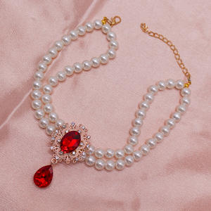 Ropa y Accesorios <span class=keywords><strong>de</strong></span> Lujo para Mascotas, Collar <span class=keywords><strong>de</strong></span> Perlas <span class=keywords><strong>de</strong></span> Doble Capa para Gatos/Perros, Colgante <span class=keywords><strong>de</strong></span> Piedras Preciosas, Diseño <span class=keywords><strong>de</strong></span> Princesa - Product Image 3