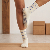 Chaussettes de Pilates personnalisées antidérapantes pour le yoga, la barre et le studio – Chaussettes de yoga en coton tricoté de qualité supérieure, antidérapantes